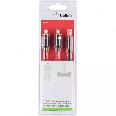 Кабель для подключения устройств "Belkin" jack 3.5mm - M/RCA-Mx2, 5 м (Арт. - F3Y116BT5M) Черный