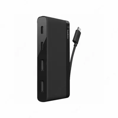 Sayohat uyasi "Belkin" USB-C PD, USB-C, 2/USB 3.0, HDMI, Gigabit (Art. - F4U090btBLK) Qora