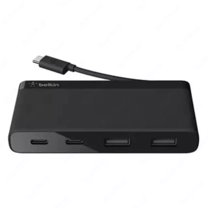 Концентратор Travel Hub "Belkin" USB-C PD, USB-C, 2/USB 3.0, HDMI, гигабитный (Art. - F4U090btBLK) Черный