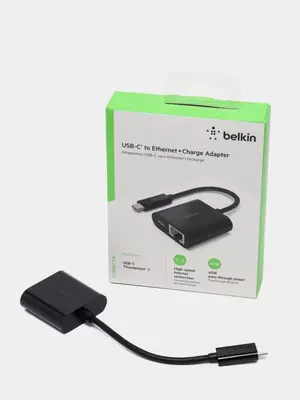 Adapter "Belkin" USB-C - Ethernet 60W PD (Art. - INC001btBK) Qora