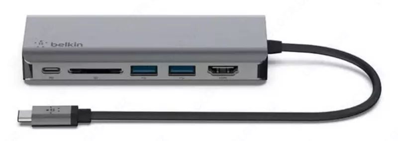 Адаптер "Belkin" USB-C 6in1 Multiport Dock (Art. - F4U092btSGY) Серый