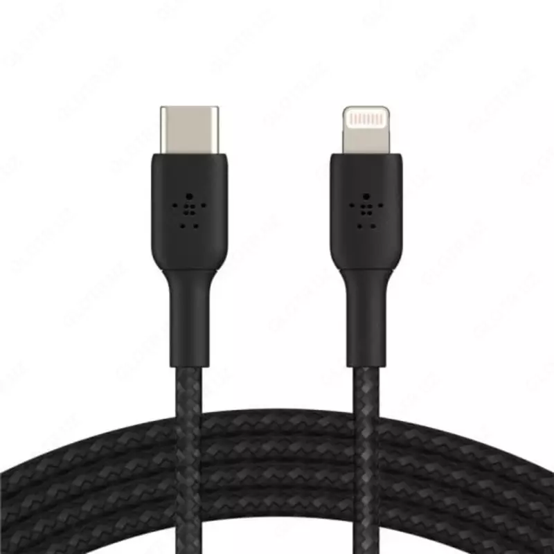 Кабель "Belkin" USB-A - Lightning, BRAIDED, 1 m (Art. - CAA002BT1MBK) Черный