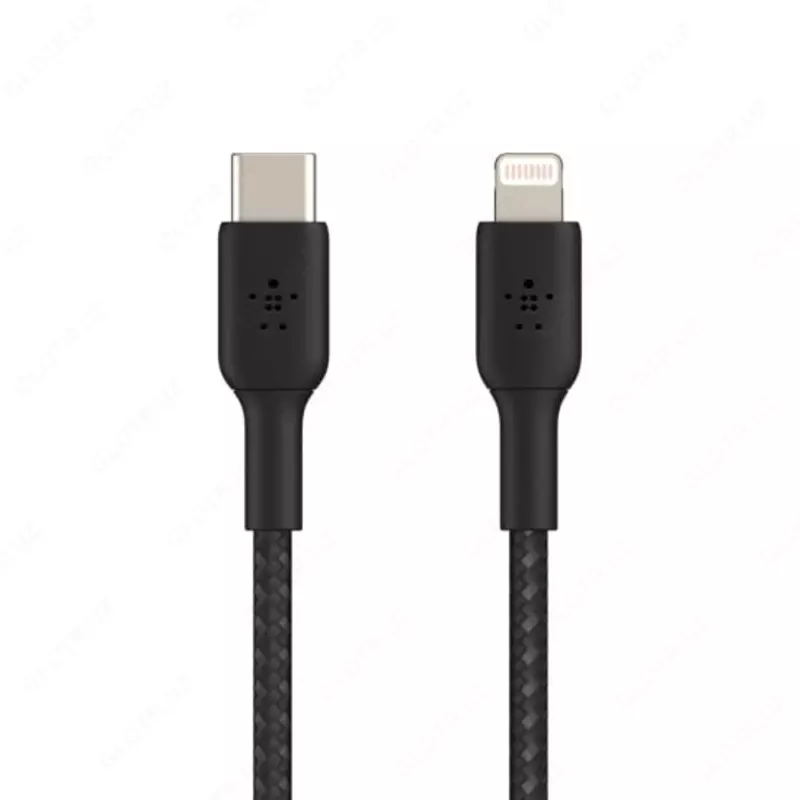 Кабель "Belkin" USB-A - Lightning, BRAIDED, 1 m (Art. - CAA002BT1MBK) Черный