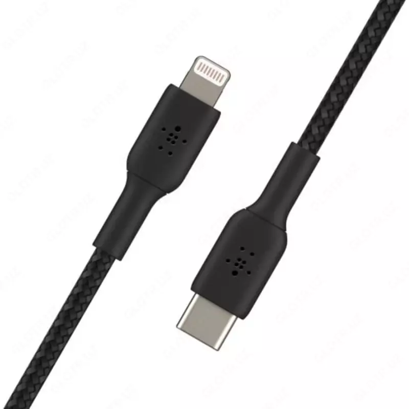 Кабель "Belkin" USB-A - Lightning, BRAIDED, 1 m (Art. - CAA002BT1MBK) Черный