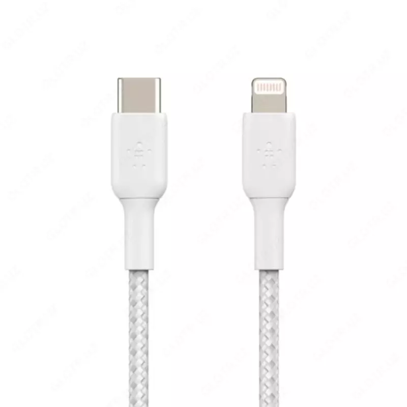 Кабель "Belkin" USB-A - Lightning, BRAIDED, 1 m (Art. - CAA002BT1MWH) Белый