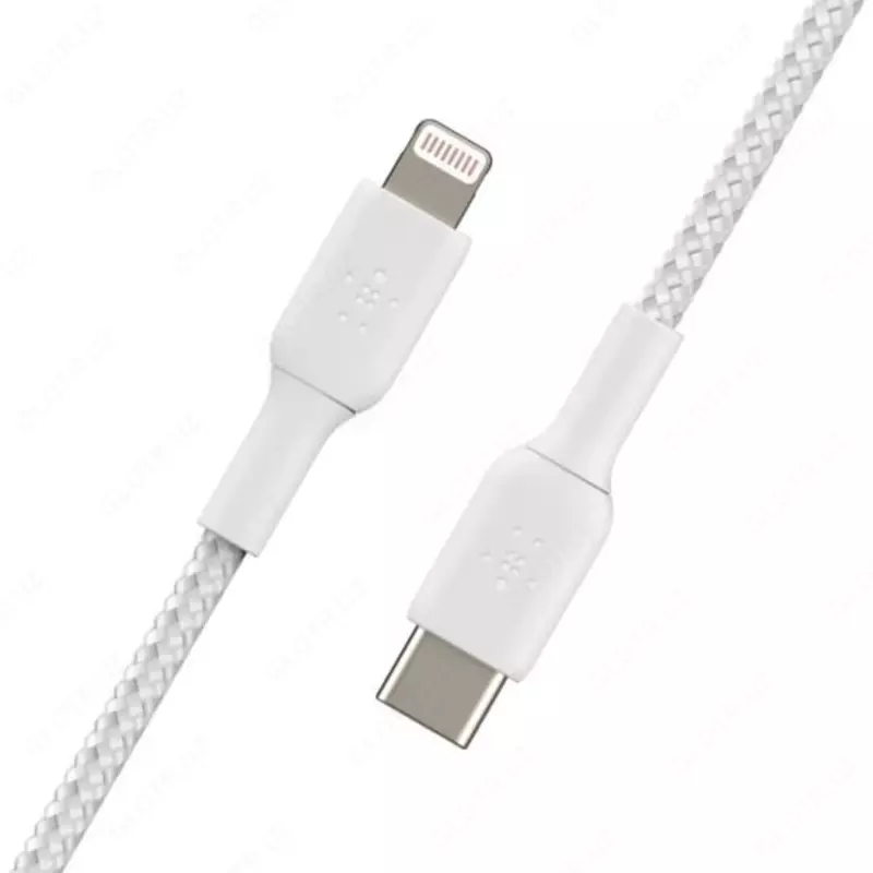 Кабель "Belkin" USB-A - Lightning, BRAIDED, 1 m (Art. - CAA002BT1MWH) Белый