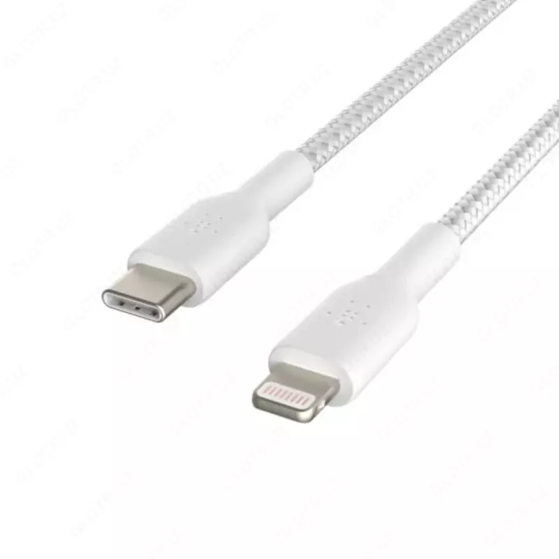 Кабель "Belkin" USB-A - Lightning, BRAIDED, 1 m (Art. - CAA002BT1MWH) Белый