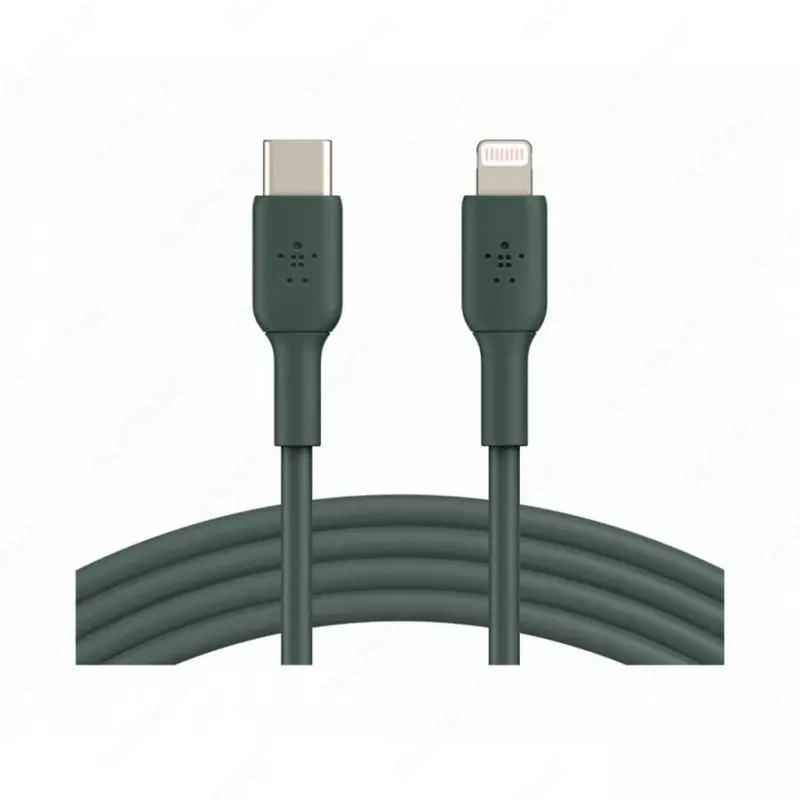 Кабель "Belkin" USB-С - Lightning, PVC, 1 m (Art. - CAA003BT1MMG) Темно/зеленый