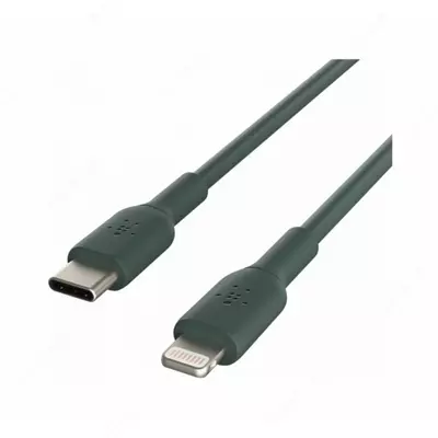 Кабель "Belkin" USB-С - Lightning, PVC, 1 m (Art. - CAA003BT1MMG) Темно/зеленый