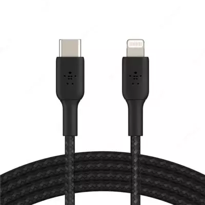 Kabel "Belkin" USB-C - Lightning, RO'YMALI, 1 m (Art. - CAA004BT1MBK) Qora
