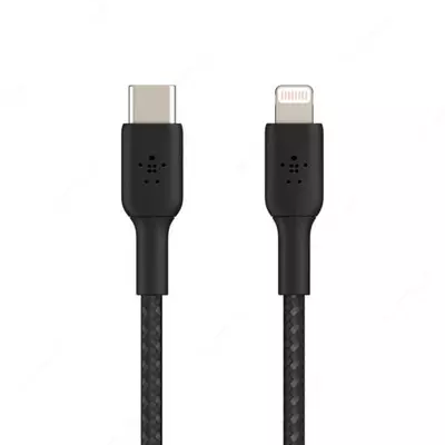 Kabel "Belkin" USB-C - Lightning, RO'YMALI, 1 m (Art. - CAA004BT1MBK) Qora