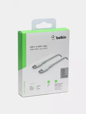 Kabel "Belkin" USB-C - USB-C, PVX, 1 m (Art. - CAB003BT1MWH) Oq