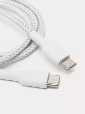 Кабель "Belkin" USB-С - USB-С, BRAIDED, 1 m (Art. - CAB004BT1MWH) Белый