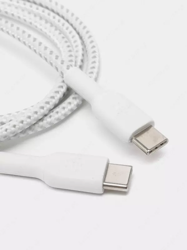 Кабель "Belkin" USB-С - USB-С, BRAIDED, 1 m (Art. - CAB004BT1MWH) Белый