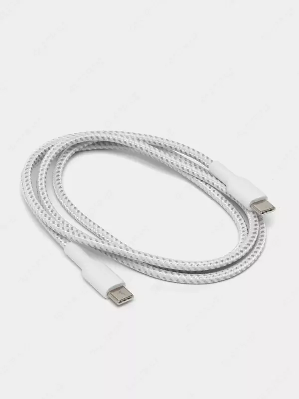 Кабель "Belkin" USB-С - USB-С, BRAIDED, 1 m (Art. - CAB004BT1MWH) Белый