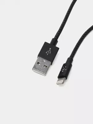 Ulanish va sinxronlash uchun kabel "Belkin" USB 2.0 - Lightning, 1,2 m (Art. - F8J144bt04-BLK) Qora