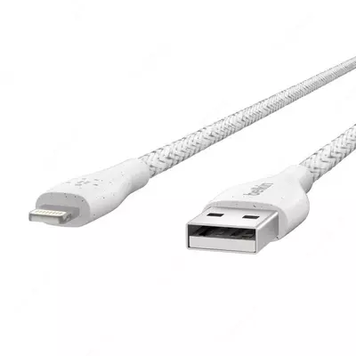 Ulanish va sinxronlash kabeli "Belkin" DuraTek Plus Lightning - USB-A, 1,2 m (Art. - F8J236bt04-WHT) Oq