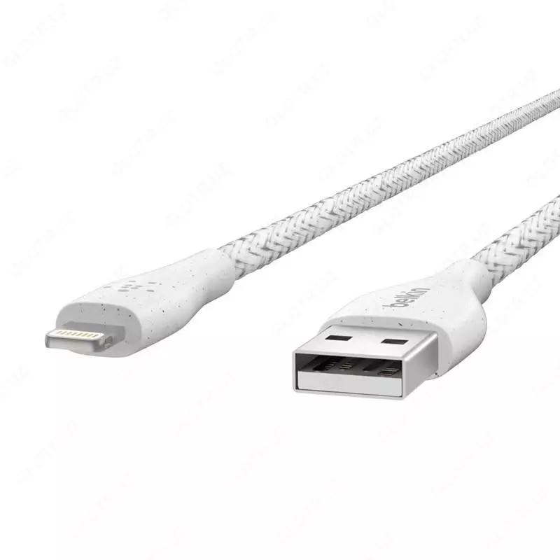 Ulanish va sinxronlash kabeli "Belkin" DuraTek Plus Lightning - USB-A, 1,2 m (Art. - F8J236bt04-WHT) Oq