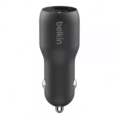 Avtomobil zaryadlovchi  Avtomobil zaryadlovchi "Belkin" 18W Port USB-C, 12W USB-A (Art. No. - F7U100BTBLK) Qora