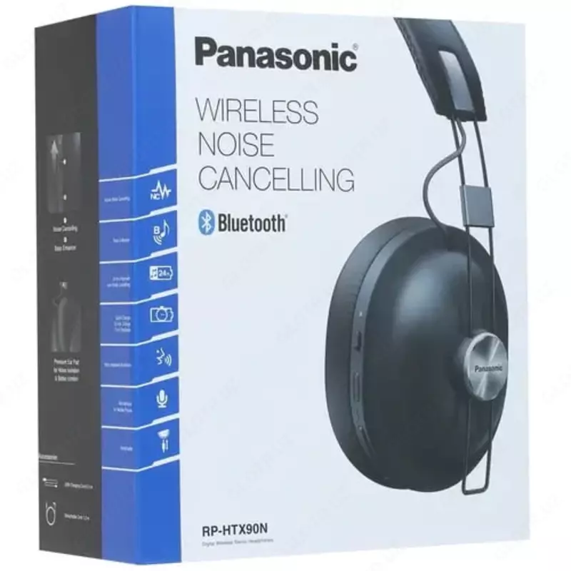 "Panasonic" RP-HTX90NGCK KOMPYUTER uchun simsiz eshitish vositasi, Quloq ustidagi simsiz mikrofon (Art. № - RP-HTX90NGCK) Qora