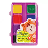 Акварель Гамма Малыш naturals  08 цветов  без кисти  пластик. упак.