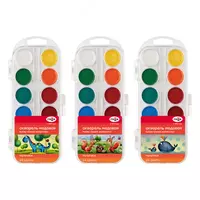 Акварель Гамма Мультики NEW  медовая  24 цветов  без кисти  пластик  европодвес