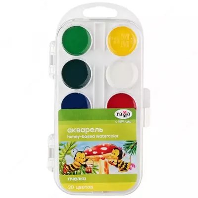 Akvarel Gamma "Bee NEW", asal, 08 rang, cho'tkasiz, plastmassa, evro kulon