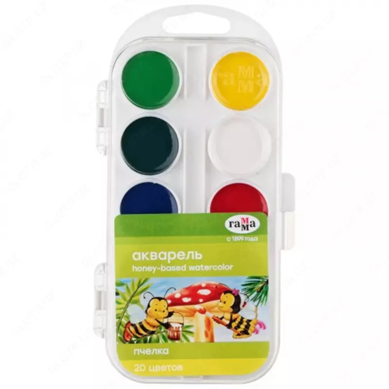 Akvarel Gamma "Bee NEW", asal, 08 rang, cho'tkasiz, plastmassa, evro kulon