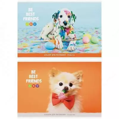 Альбом для рисования 08л., А4, на скрепке ArtSpace "Питомцы. Bright friends", обложка-офсет