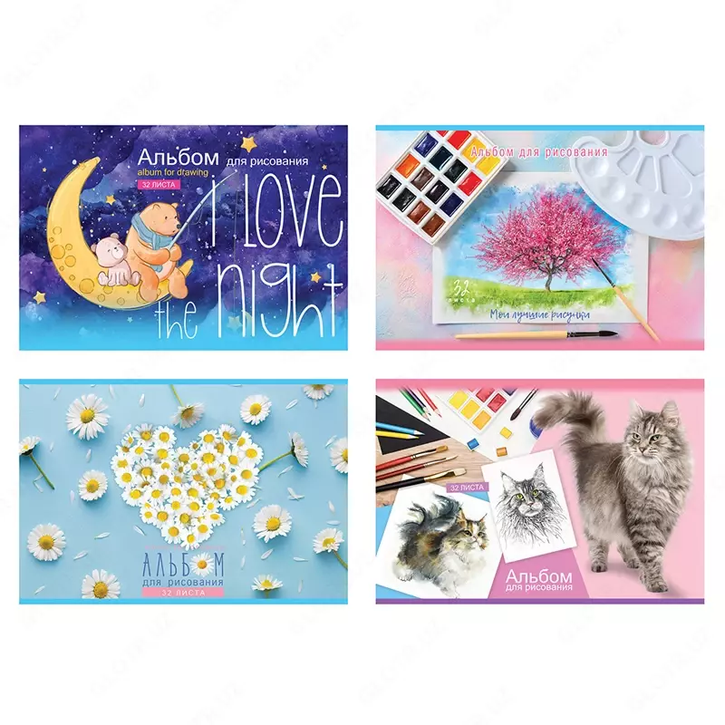 Akvarel uchun albom 15 varaq, A5, Lilia Holding "Tour de France" ning tepasida, 300 g/m2, torxon