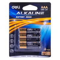  Батарейки AАА LR03 1.5V 4шт 18505 Deli (блистер) - 