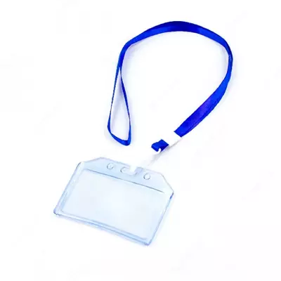 Бейдж вер. на ленте с ретрактором (гл) 89х54мм 64803 Deli