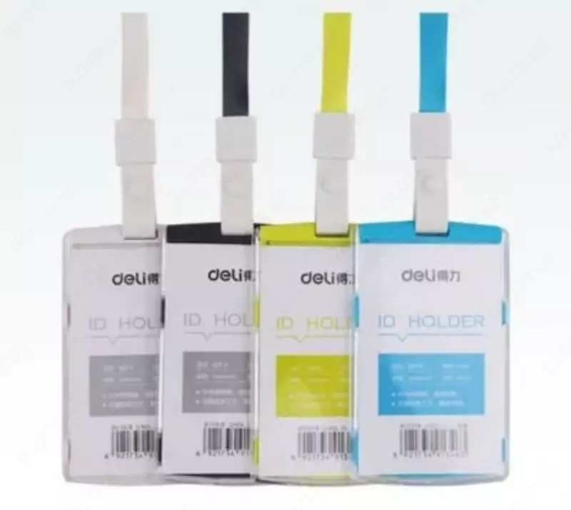  Бейдж верт 57х86мм с ретрактором 64805 (рз) Deli - 