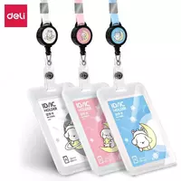  Бейдж верт 57х86мм с ретрактором 64805 (сн) Deli - 