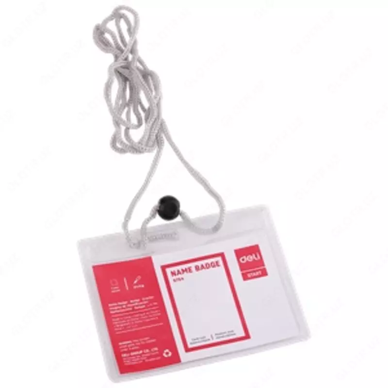 Бейдж гор. на шнурке 105х70 5754 Deli (прозр.)