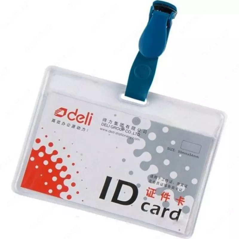 Бейдж гор. с прищ. 100х72 5752 Deli (прозр.)