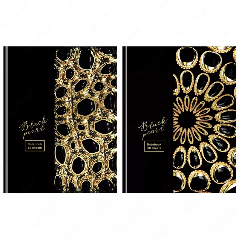 Бизнес-блокнот А5, 80л., BG "Черный жемчуг", матовая ламинация, тиснение 3D-фольгой