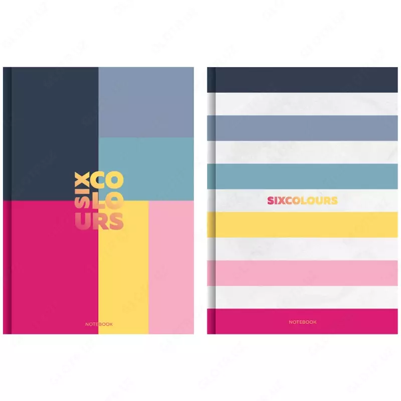 Бизнес-блокнот А5, 80л., BG "Шесть цветов", матовая ламинация