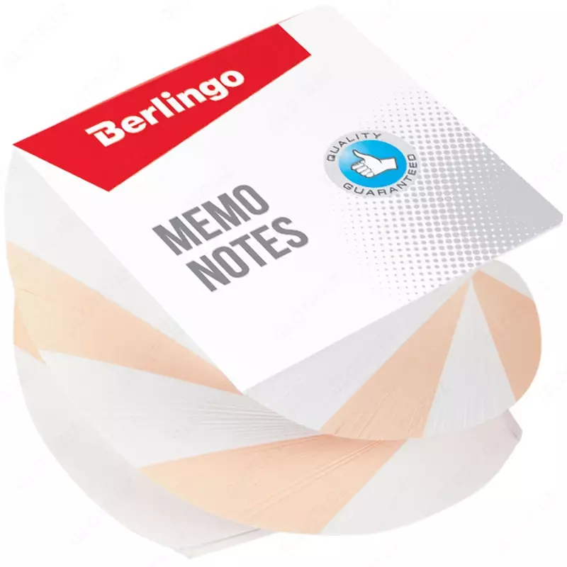 Блок для записи на склейке Berlingo "Classic", 8*8*5см, витой, цветной