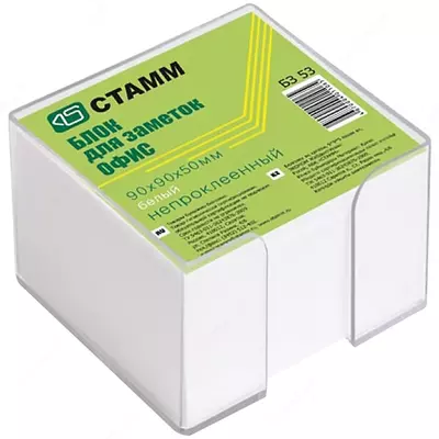 STAMM "Basic" ni yopishtirish bo'yicha yozuvlar uchun blok, 8*8*4sm, o'ralgan, rangli