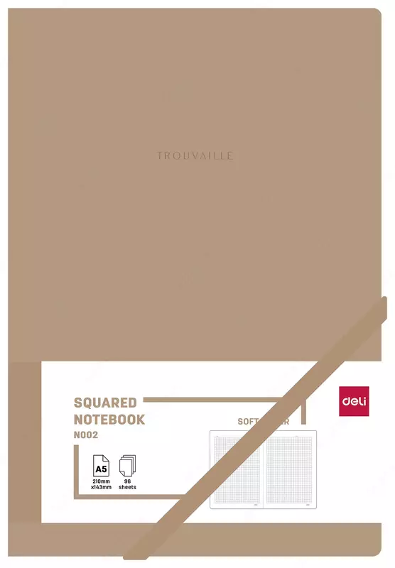 Блокнот A5 96л клетка N002 (асс) Deli