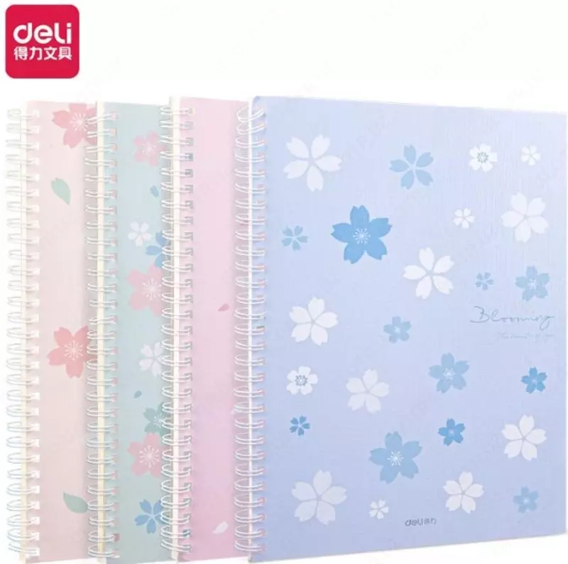 Блокнот B5 60л на пружине LB560 (вишня) Deli