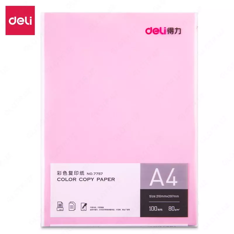 Бумага А4 100л (светло-рз) 7757 Deli