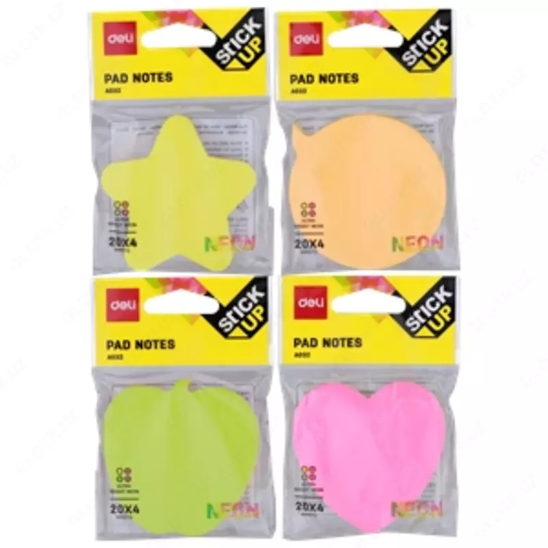 Бумага самокл. 03202 (цв-неон) Deli