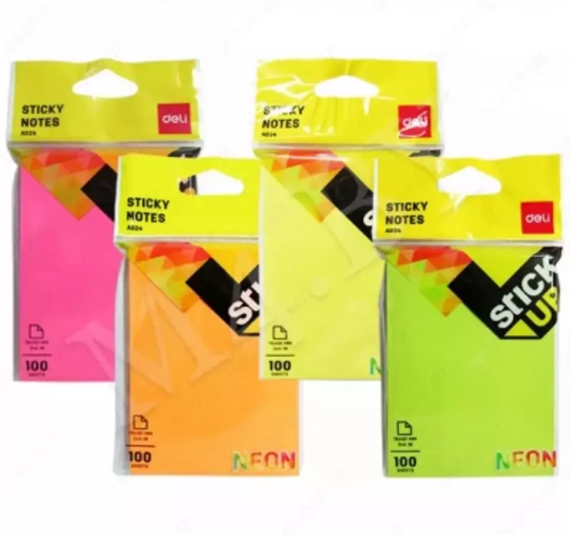 Бумага самокл. 76х101 (цв-неон) 02402 Deli