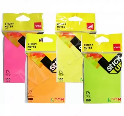 Бумага самокл. 76х101 (цв-неон) 02402 Deli