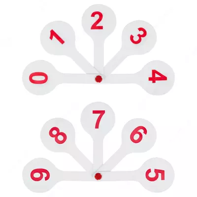 Веер-касса цифр от 0 до 9, Стамм