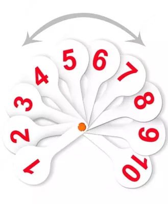 Веер-касса цифр от 1 до 20 прямой и обратный счет, Стамм