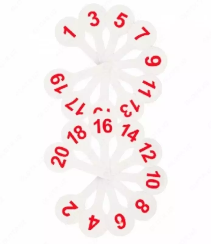 Веер-касса цифр от 1 до 20 прямой и обратный счет, Стамм