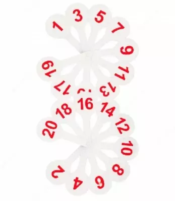 Веер-касса цифр от 1 до 20 прямой и обратный счет, Стамм